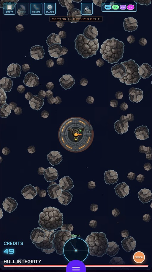 CLAIM: Deep Space asteroid field gameplay